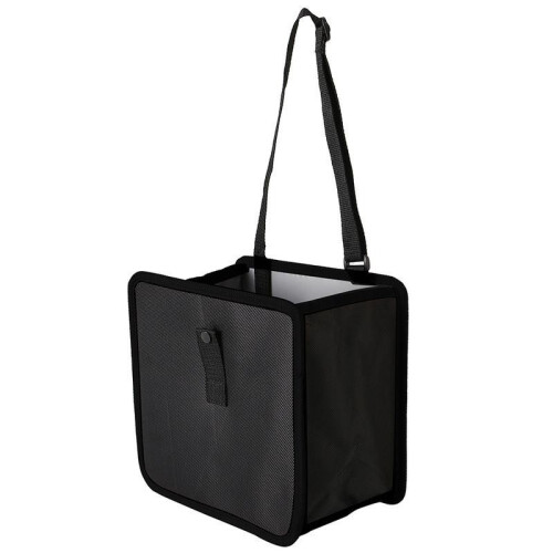 (Black) Rubbish Bin Car Waterproof Foldable Auto Trash Bag Container Garbage Litter