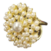 (Pearls)Cachecol fivela miçangas zirco acessórios de roupas femininas estilo circular brilhante