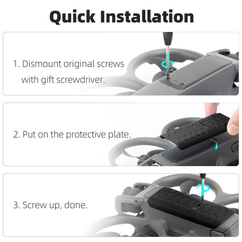 Drone Blade Back Protector Plate for AVATA 2 Drop and Crash Proof Propeller Blade Back Protector Plate Black 2
