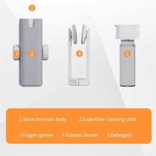 Portable Glasses Cleaner Tool Glasses Cleaning Microfiber Screen Cleaner Tool for Glasses Phone PC, Without Detergent 2