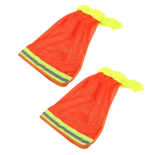 6Stk Atmungsaktive Orange Helmabdeckung Mit Sonnenschutz