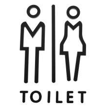 1Set Toilettenschild Aus Acryl Schwarz Für Damen Und , Kreativ