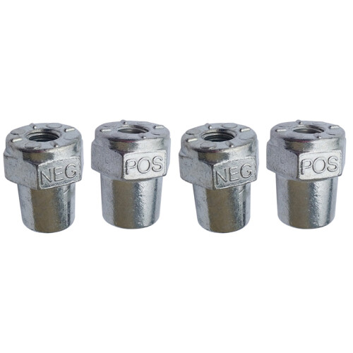 2Paren Paar Zilveren Auto Batterij Pile Head Voor Efficiënte 1