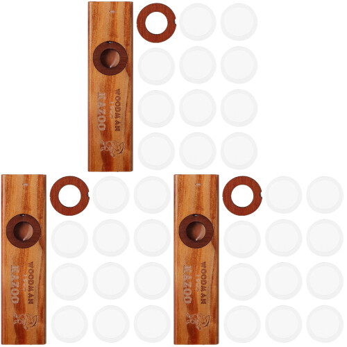 3Sets Holz Kazoo Sets Mit Membranen Instrument Spaß 1