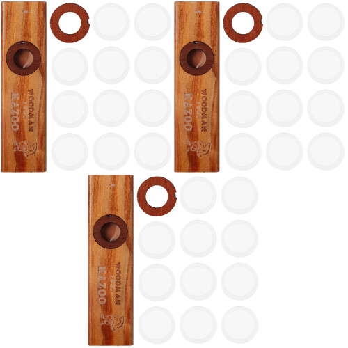 3Sets Holz Kazoo Sets Mit Membranen Instrument Spaß 2