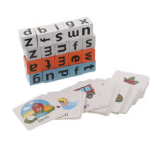 1Set Lernspiel Holz, Montessori Alphabet Puzzle Mit Karten