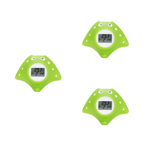 3Pièces Thermomètres Bébé Multifuntion Vert, Jouet Bain Électrique Sûr 2