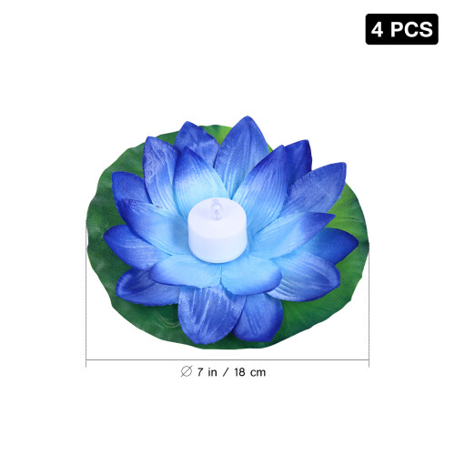 2Pièces LED Lotus Flottant Décoratif Couleurs Assorties