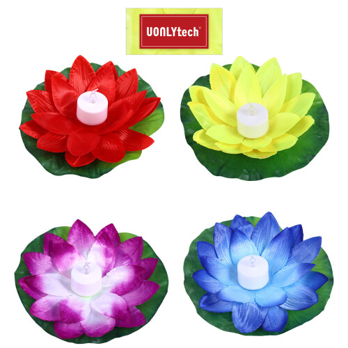 2Pièces LED Lotus Flottant Décoratif Couleurs Assorties 2