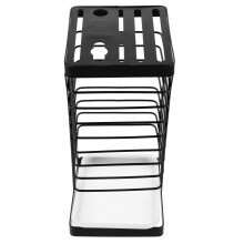 2Pcs Household Kitchen Cutter Holder Black Stainless Steel Organizer