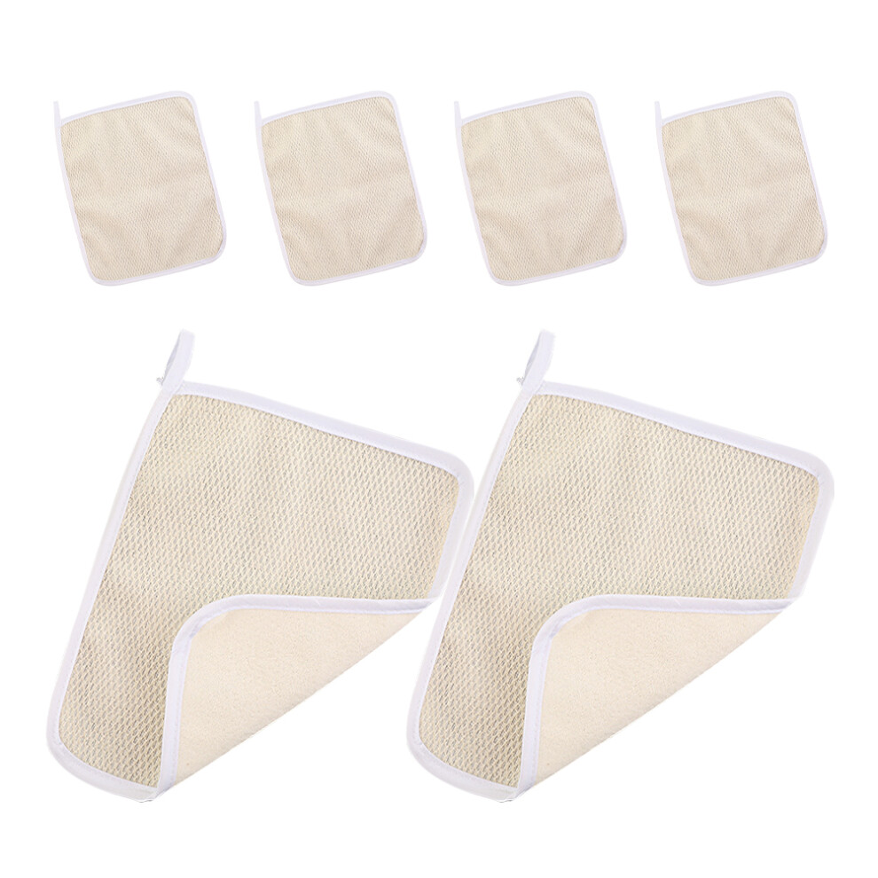 Inoomp Beige 12Pcs Bath Cloth Nylon Exfoliating Body Scrubber Quick Dry Towel