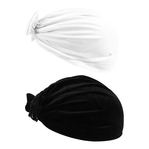 4Pièces Bonnets Bébé Blancs En Pleuche À Nœud Pour - 1
