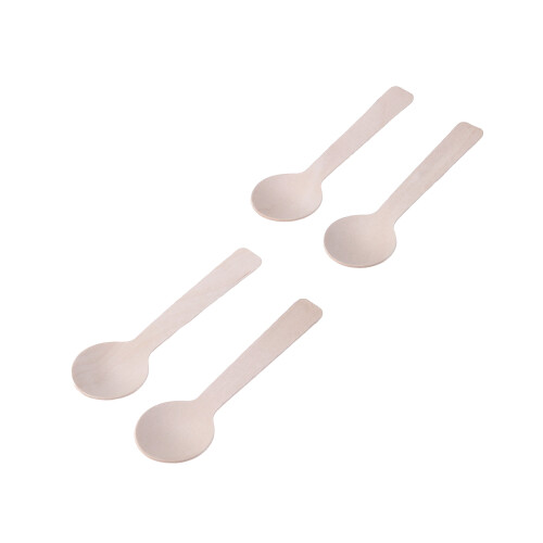 300Pièces Cuillères Bois Biodégradables Pour Dessert Beige