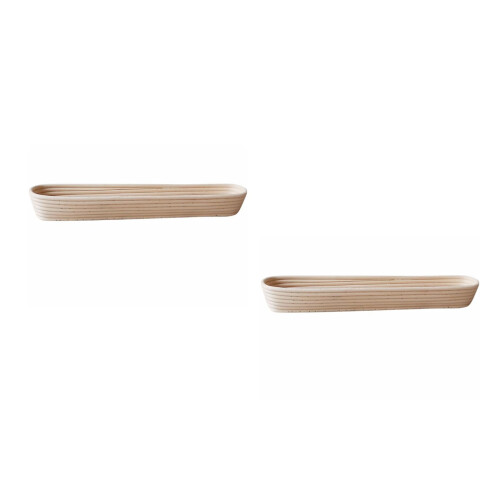 2Pcs Handwoven Rattan Bread Baking Baskets Natural Dough Proofing Tool 2