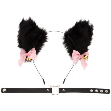 4Sets Black Cat Ear Headband Collar Set Fancy Costume Ornament Decor