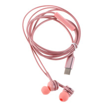 3Pcs Pink Type C Headphones Wire Earbuds with Mic Noise Cancelling