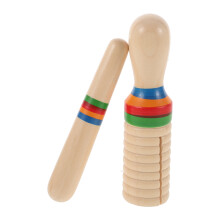4Ensembles Instruments Éducatifs En Bois Beige Sons Percussifs Enfant