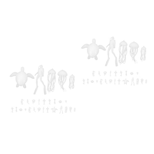 4Sets White Plastic Miniature Sea Animals Charms for DIY Epoxy Casting 2