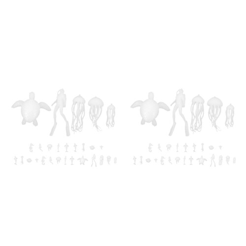 4Sets White Plastic Miniature Sea Animals Charms for DIY Epoxy Casting 1