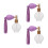 3Pcs Small Violet Glass Spray Bottle Elegant Vintage Perfume Atomizer 7