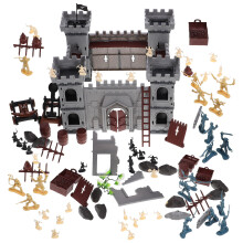 2Sets Kids Pirate Toys Set DIY Assembled Medieval Castle with Figures
