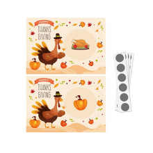 Thanksgiving Party Krasspel Turkije Kaarten Vakantie Feestelijke Loterijtickets