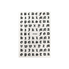 (Black)3d Nail Art Stickers Latin Roman English Alphabet Letter Decals Tip Decoration