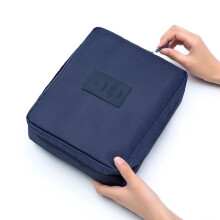 (Navy Blue) Makeup Bag Storage Toiletry Case Hanging Wash Pouch Travel Organizer Cosmetic