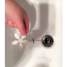 Limpiador de pelo de baño fregadero de cocina 2 piezas gancho de cadena cepillo bañera pelo largo