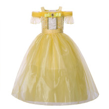 (4-5Years(110cm)) Bell New Princess Beauty And The Beast Cosplay Costume Dress Princess Belle
