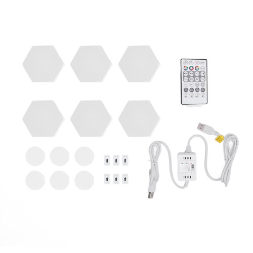 RGB Wall Light Panel 6 Sets WiFi APP Voice Control Music Sync 2