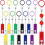 12Set Beadable Keychain 12pcs Beadable Keychains Bars with 12Pcs  LED Light, Key Chain Accessories Bulk, for Gift 1