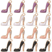 16 Peças de Pingentes de Salto Alto para Fazer Sapatos Femininos, Colares, Chaveiros, Joias para Artesanato, Colares, Pulseiras e Brincos