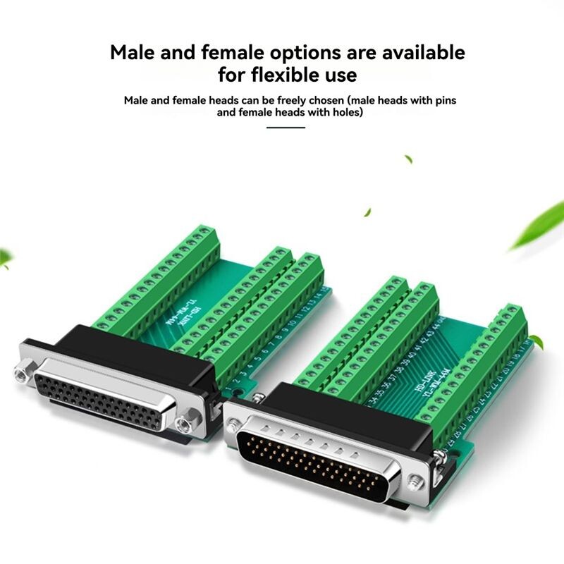 HDB44 Solderless Connector Industrial 3 Rows D-SUB 44Pin Male P Hole ...