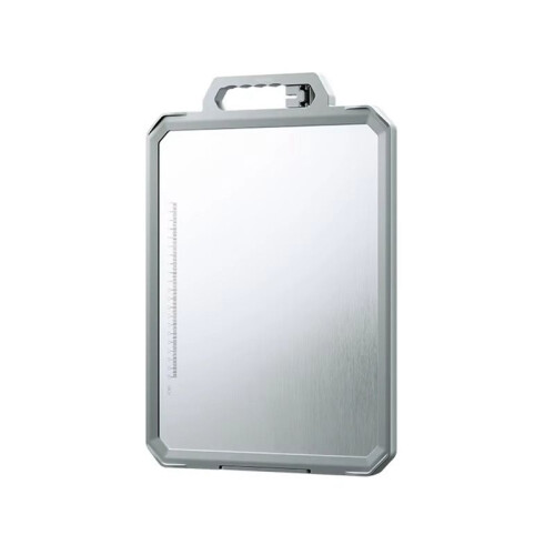 Large Stainless Steel Chopping Board Double-Sided Metal Cutting Board with Ceramic Sharpener for Kitchen