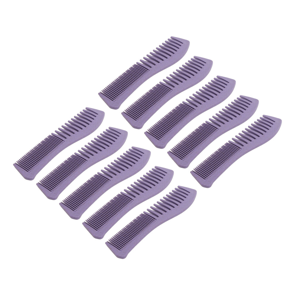 10 Pcs Wheat Straw Fine & Wide Tooth Hair Combs Ergonomic Handle