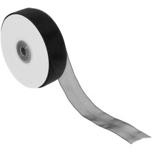 4Rolls Black Smooth Surface Tulle Ribbon Festival Gift Craft Wrap