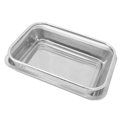 2Sets Backbleche Mit Edelstahl Abtropf- Und Kühlgitter Silber