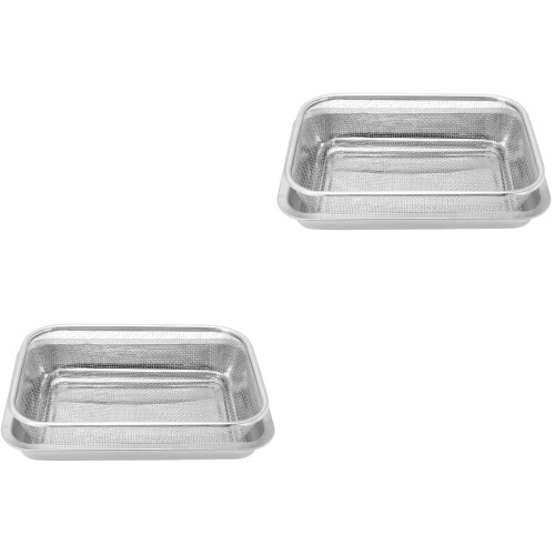 2Sets Backbleche Mit Edelstahl Abtropf- Und Kühlgitter Silber 2