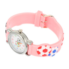 2Stk Sportuhr Kinder Fußball Cartoon Pink Leicht Uhr