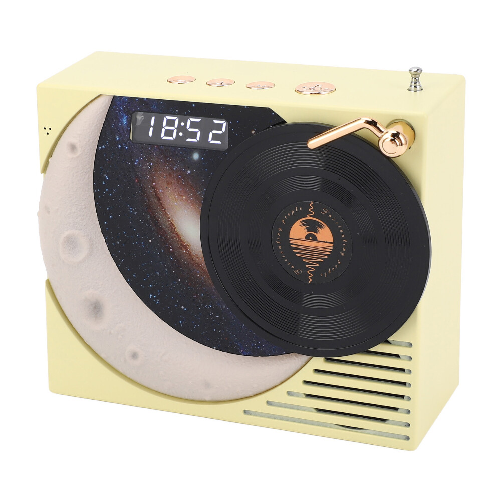 Retro Bluetooth Speaker With Clock & Ambient 5W, Light/Yellow 8421384424251
