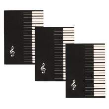 3Pièces Carnet De Solfège En Papier Noir Pour Apprentissage Musical