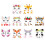 20Pièces Stickers Visage Animaux Enfants DIY 1