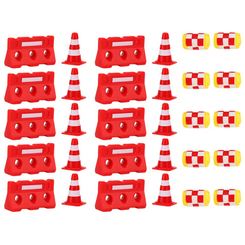 120Pièces Ensemble Mini Cônes Et Barrières De Circulation Jouets Educatifs 2