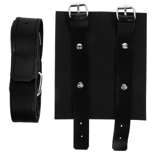 5Pièces Ceinture -Épée En Cuir PU Noir, Élégante Et Ajustable