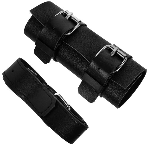 5Pièces Ceinture -Épée En Cuir PU Noir, Élégante Et Ajustable 1