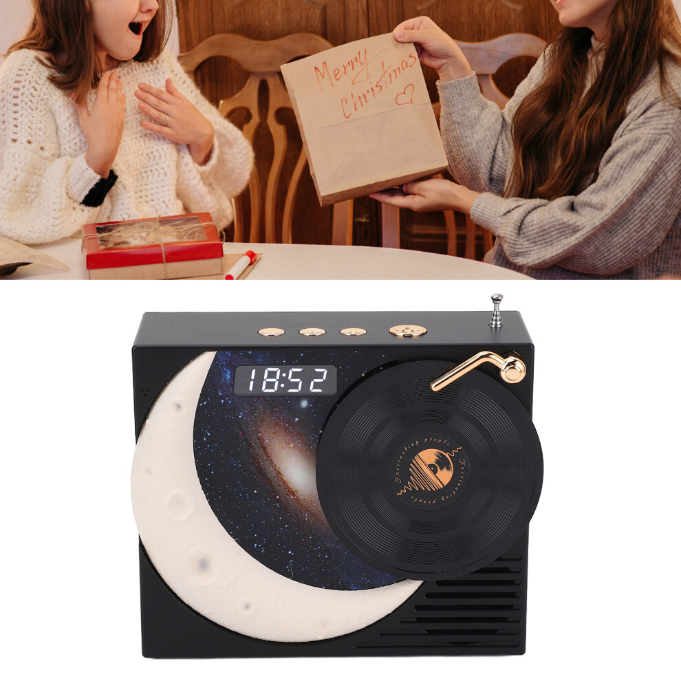 Retro Bluetooth Speaker With Clock & Ambient 5W, 1200Mah Light/Black 8481384424279