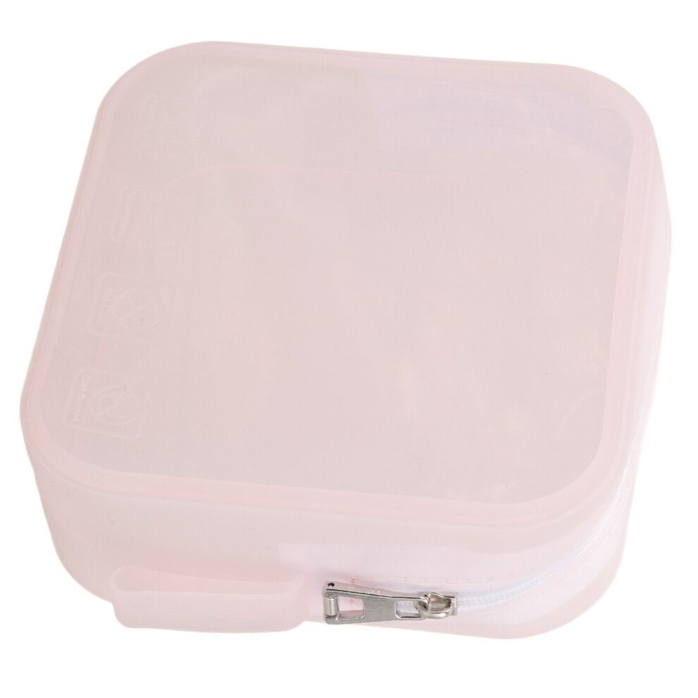 Solustre Pink 3Pcs Silicone Cosmetics Bag Leakproof Travel Makeup Storage