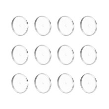 40Pcs DIY Breastpin Bottom Trays Stainless Steel Silver Round Plates