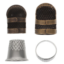 6Sets Alloy Sewing Thimbles Finger Protectors Assorted Color for DIY